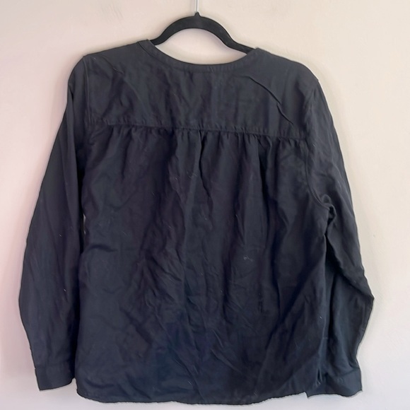 Melrose and Market Size XL Ladies Black Button Tunic 100% Cotton Blouse - Picture 4 of 4